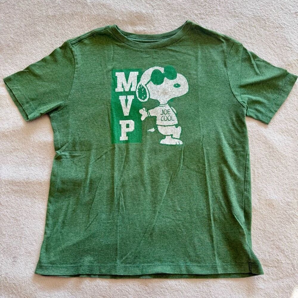 Gap Kids Boys Green MVP Snoopy T-Shirt